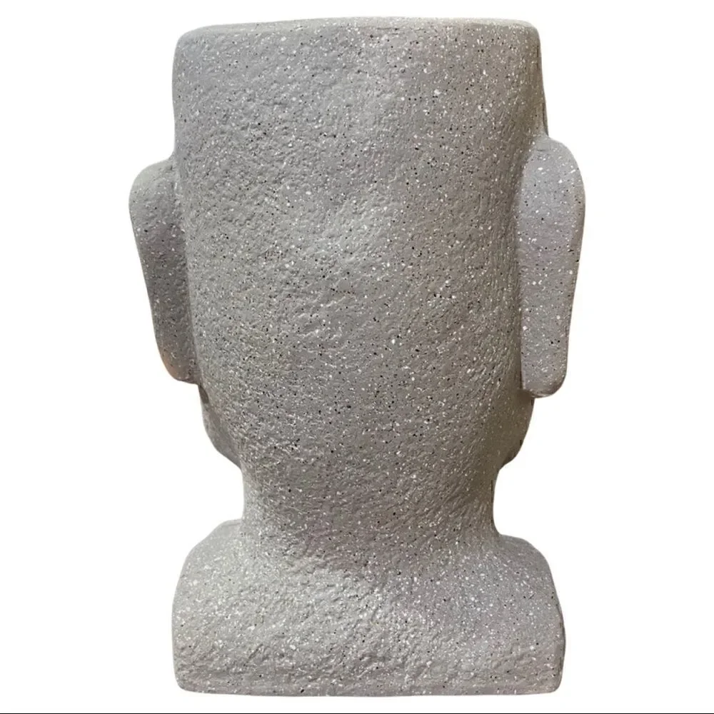 Huge Moai Resin Planter 15”tall by 9”wide about 11” deep.  great statement piece
